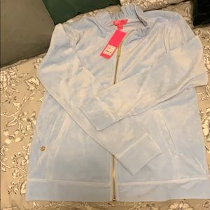 Lilly Pulitzer Jayla Velour ruffle zip-up